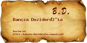 Bancza Dezideráta névjegykártya